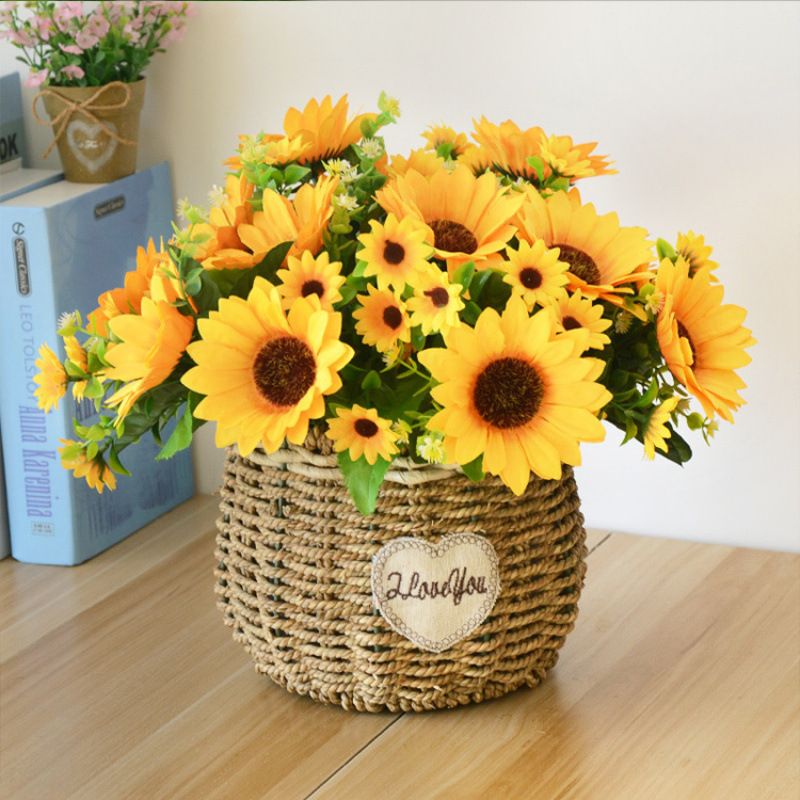 假花仿真花摆件塑料花装饰向日葵花束客厅装饰盆栽餐桌摆设花