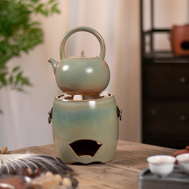 ?窑变炭炉围炉煮茶炉电陶炉电炉丝小火炉煮茶器砂铫壶电碳两用茶