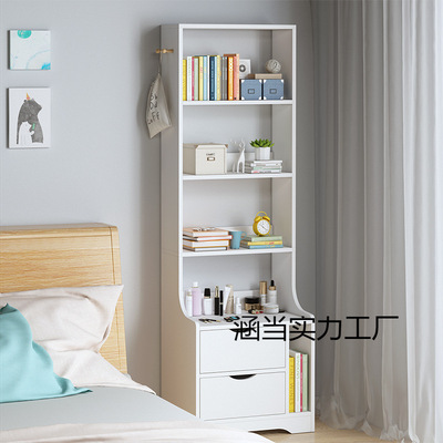 床头小书柜窄柜云梯置物柜收纳柜一体卧室柜子储物柜多层书架
