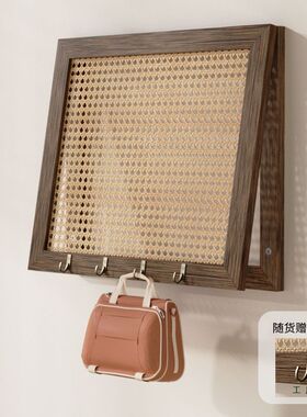 实木中古风电表箱遮挡装饰画盖板弱电箱遮丑带挂钩新中式电箱改造