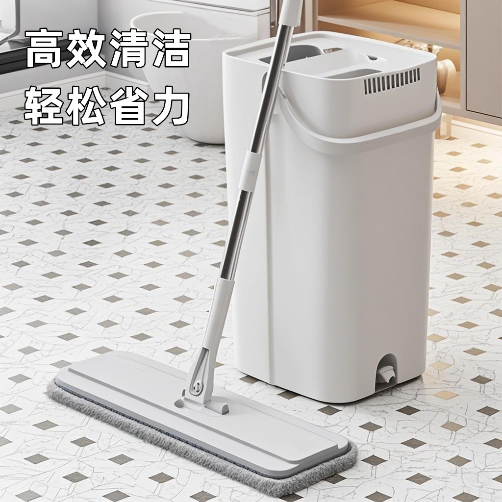 家用平板拖把一拖净免手洗加大吸水懒人替换布拖把桶加厚加粗拖把