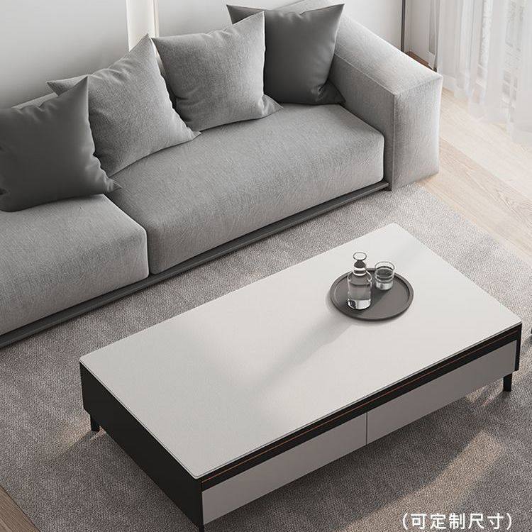 垫茶几桌面餐桌垫防油防水皮革枱白色电脑书桌垫桌垫pvc桌布网红