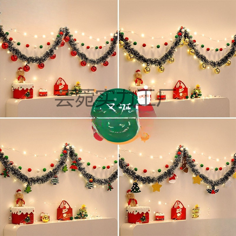 圣诞节装饰彩带毛条圣诞树挂饰氛围场景布置店铺橱窗墙面装扮拉花
