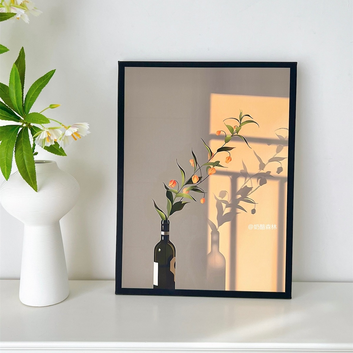 ins风光影植物 系小清新北欧文艺小众温馨挂画玄关摆件装饰画