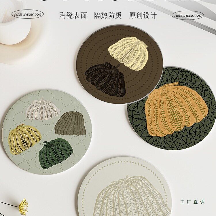 锅垫隔热垫耐高温防烫陶瓷软木杯垫轻奢感免洗家用防滑碗垫子