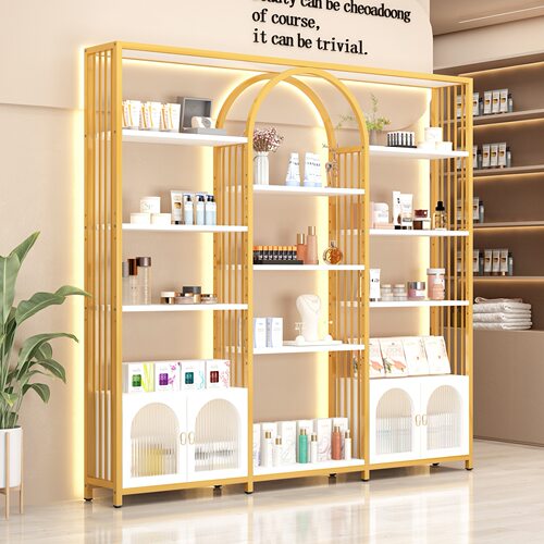 美容院柜子展示柜化妆品展示架超市商用样品陈列架子模型摆件展柜