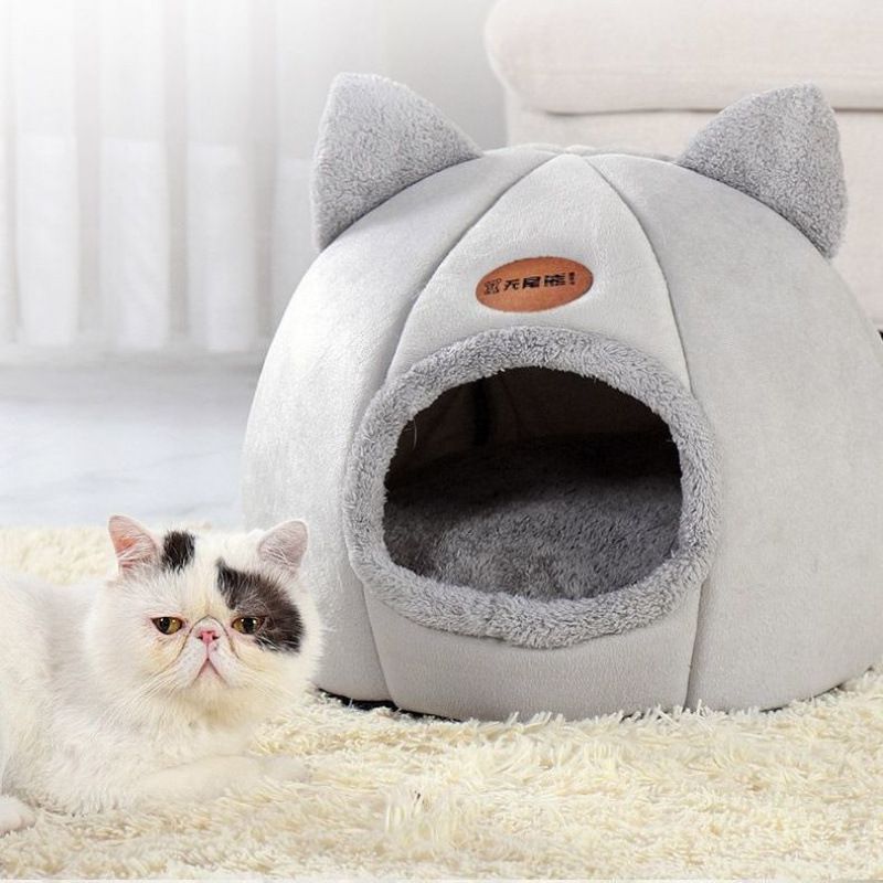 猫窝保暖加厚封闭式房子床屋别墅狗狗窝冬天和宠物猫咪睡垫