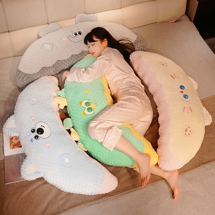 母婴豆豆绒床头软包靠背靠枕女生睡觉夹腿抱枕孕妇侧睡长枕可拆洗