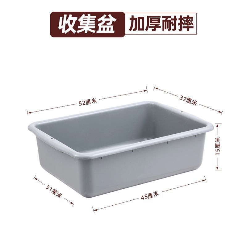 收碗盆垃圾桶加厚餐车筷子桶餐饮餐厅塑料盆长挂收餐黑色