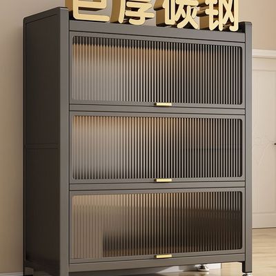 钢制鞋柜家用门口简易玄关柜室内储物柜大容量收纳柜金属防尘鞋架