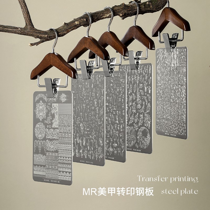 mrnail省钱油彩胶转印钢板美甲印花板蕾丝蝴蝶花纹印花胶转印硅胶