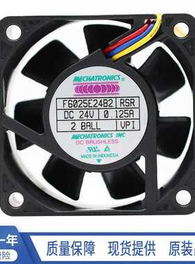 NONOI南韩 F6025E24B-RSR 6CM 24V 0.125A 3线 通信电源 风扇