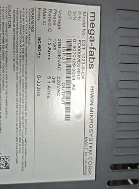 （议价）伺服驱动器D2T-1023-S-C4电机FRMS752B