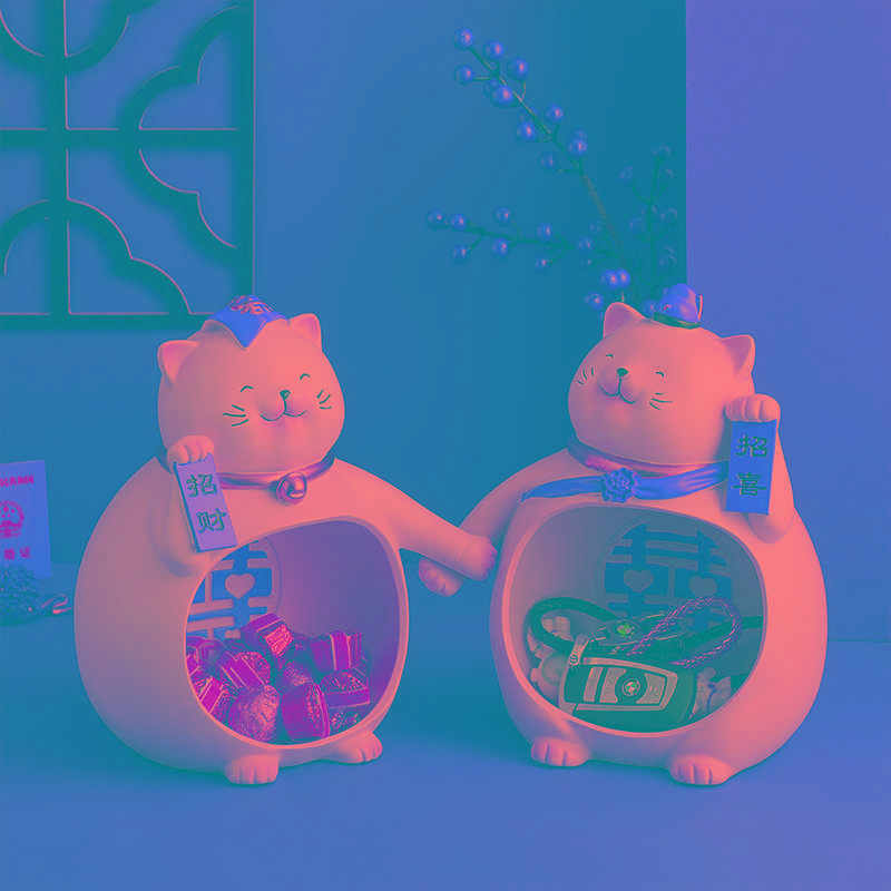 创意招财猫摆件结婚礼物送闺蜜新人新娘姐妹新婚订婚实用高级