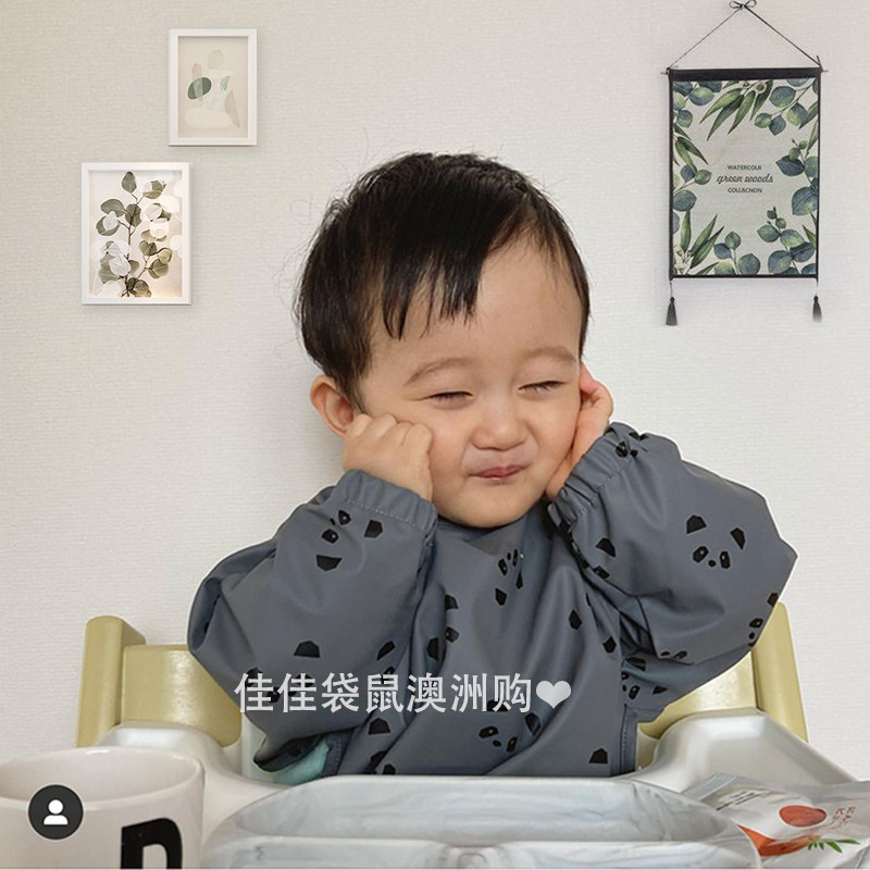 北欧宝宝罩衣儿童反穿衣防水防脏婴儿吃饭围兜围裙幼儿园辅食饭兜