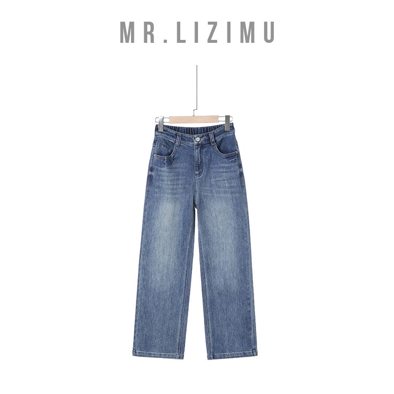 李子木先生时尚经典水洗直筒牛仔裤2025新款高腰裤子百搭D5528