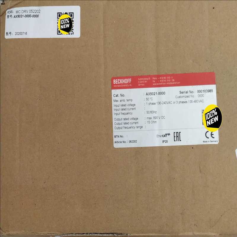 AX5021-0000驱动器德国倍福beckhoff全新原装（崽载电子）