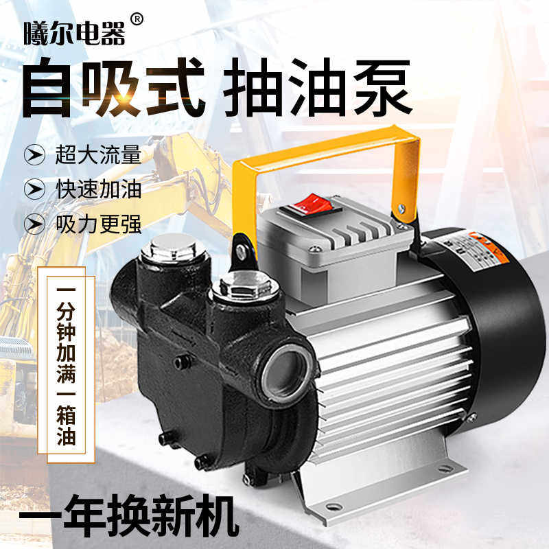 电动抽油泵12V24V220V大流量柴油泵大功率550W自吸泵齿轮泵加油机