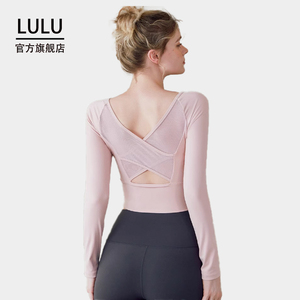 lulu官方旗舰店露背交叉长袖瑜伽上衣速干运动普拉提女春秋瑜伽服