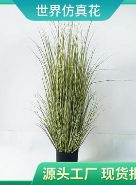 现货室内斑纹草仿真盆景简约绿色花艺高端造景装饰盆栽假花
