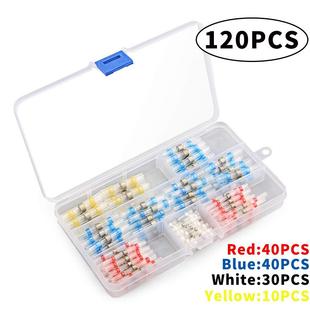 120PCS盒装 防水焊锡环热缩中接端子焊锡套管接线端子组合