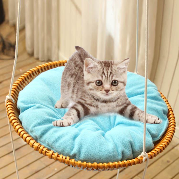 柳编猫吊床猫爬架窝猫树猫跳台猫床吊篮外贸吊篮秋千凉爽透气