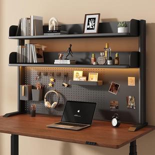 桌上洞洞板置物架办公桌学生书桌电脑可放桌面书架多层铁艺收纳架