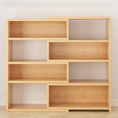 简易书架落地置物架多层靠墙书本收纳架卧室可伸缩矮储物小书柜子