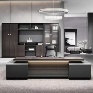 轻老板桌办公见详情简约现代领导桌椅组合轻轻奢高端总奢裁桌风大