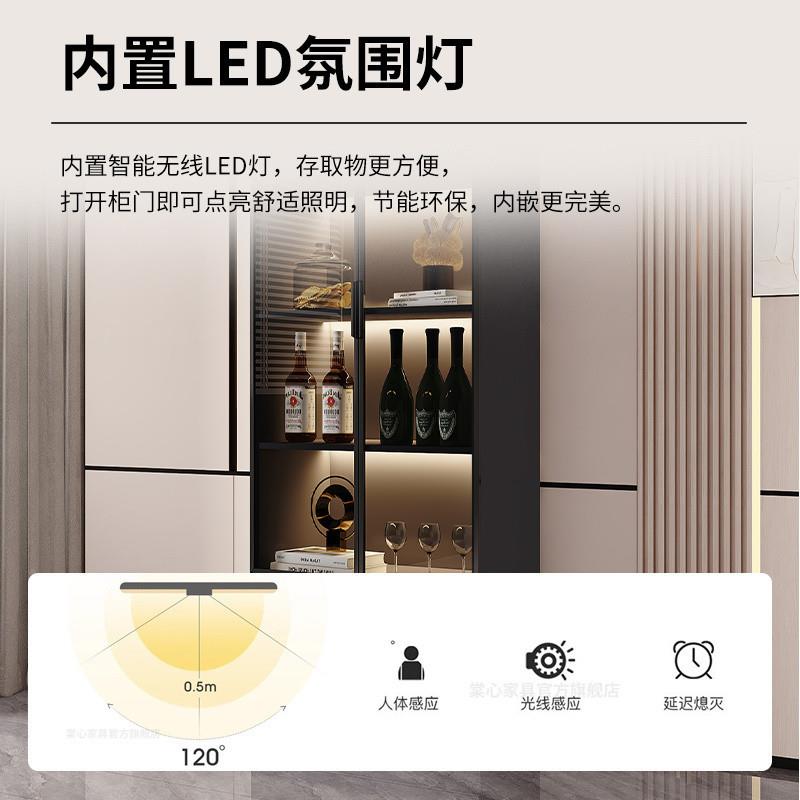ShJ轻奢酒柜380书玻一璃门展示家用大容量摆件柜体靠墙柜餐边柜柜