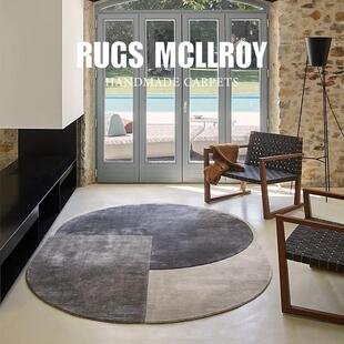 经典 黑白G092灰三色拼茶接天丝手挂画地毯现代轻简奢约卧室客厅几