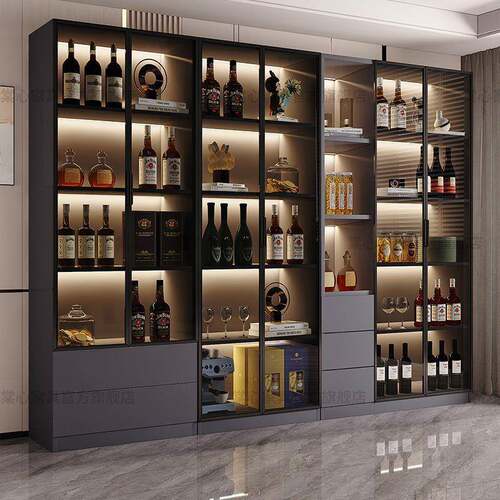 dde轻体奢酒柜书柜玻璃门展示柜大家用容量摆柜一件靠墙963餐边柜