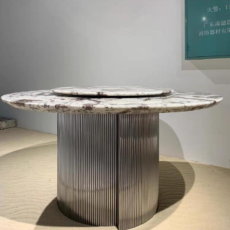 意式极简设计师铂钻雪桌山飞狐玉米兰白天然奢石金餐11561圆形饭
