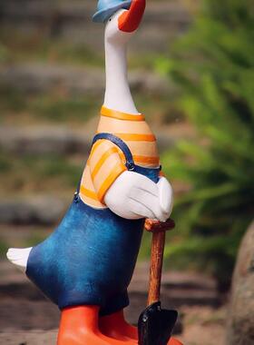 可爱园风F967S5MH大树鸭子脂落地摆件庭台院阳花园装饰多肉卡田通