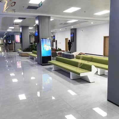 玻璃XRC-003厅钢长条电坐异形休息区等候凳椅行政大排椅带充软包