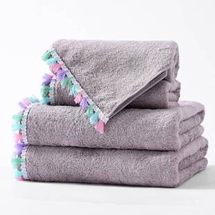 跨境竹纤维六件套素色流吸水洗脸人贴布苏青绿系列款加厚加大成家