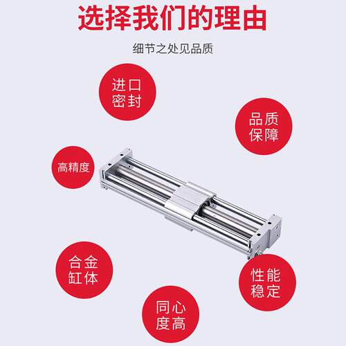 C385Y1S磁偶式无杆气-系列CY1S255缸0-100-200-3000-50双鑫气动SX