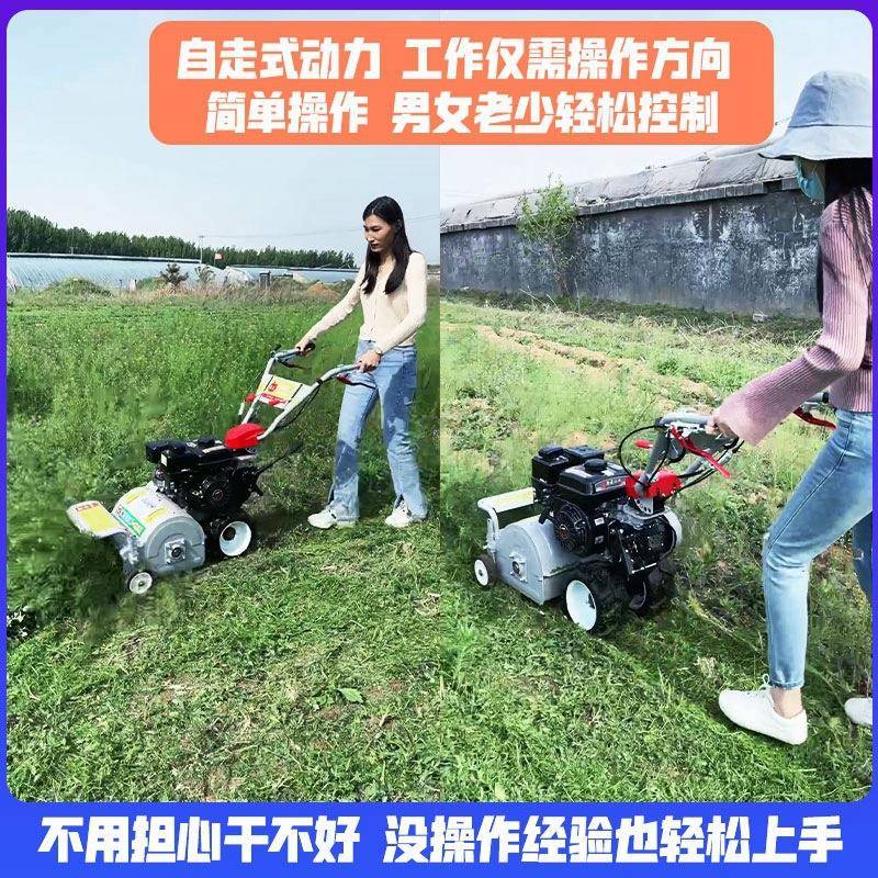 多功能超细碎草还田机农用柴油除草机小型割草机手推式花草修剪机