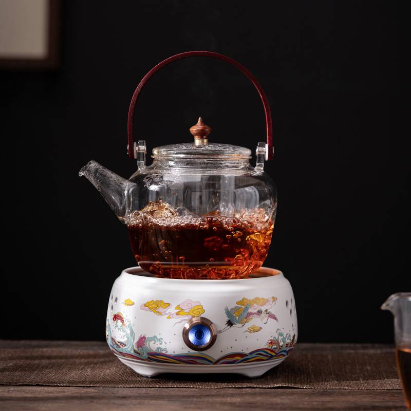 电陶炉煮茶壶家用茶具耐热玻璃蒸茶壶自动烧水壶办公小型茶炉套装