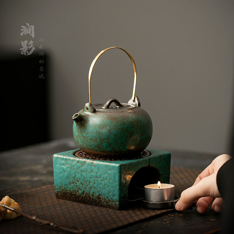 中式复古蜡烛加热四方煮茶炉