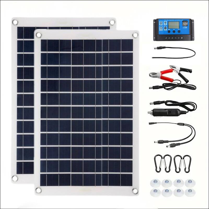 跨境爆款多晶硅20W40W18V24V太阳能发电板充电系统套件控制器光伏