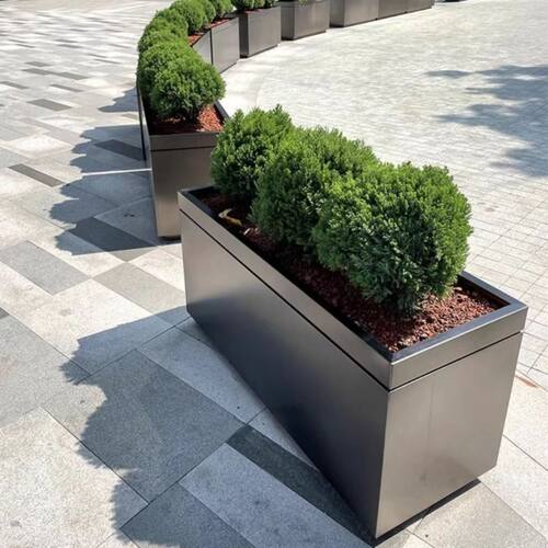 户外不锈钢花箱花坛组合户外加厚售楼部商业广场铁艺花槽树箱花钵