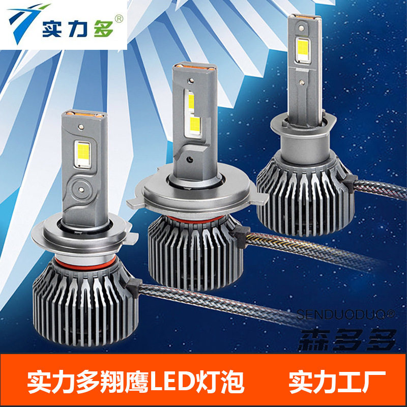 实力多LED大灯泡翔鹰12V24V通用H1H7H4超亮聚光10000流明汽车大灯