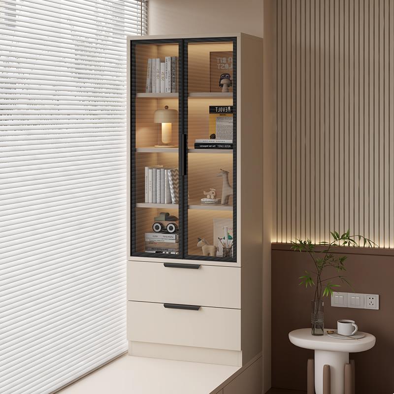 飘窗实木书柜阳台转角收纳防晒杂物柜卧室储物立柜卧室置物小书架