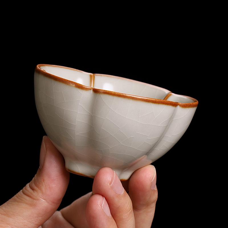 柏韵汝窑茶杯主人杯陶瓷单杯家用高档汝瓷开片个人品茗杯茶盏茶碗