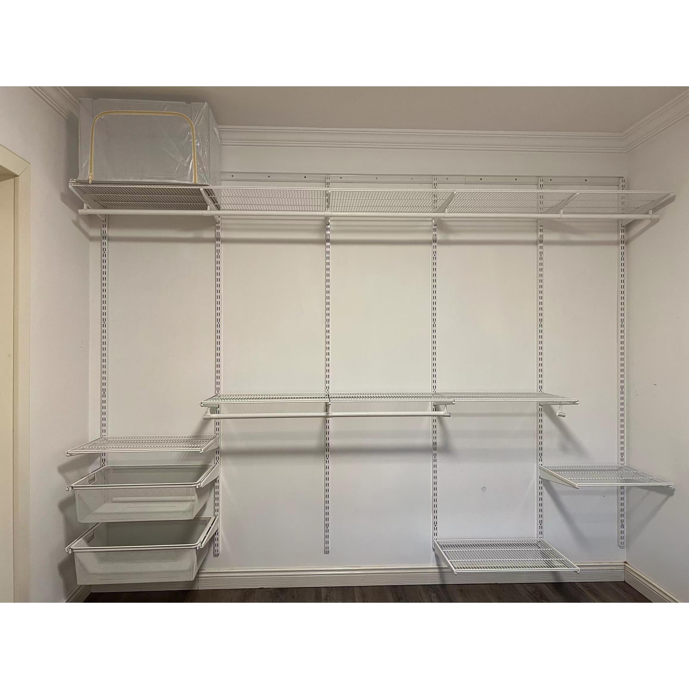 定制金属衣柜步入式整体衣帽储物间架子小户型开放式卧室砌墙衣厨