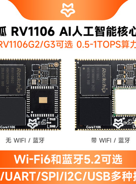 幸狐Core1106 RV1106核心板AI人工智能开发板 0.5-1TOPS算力可选