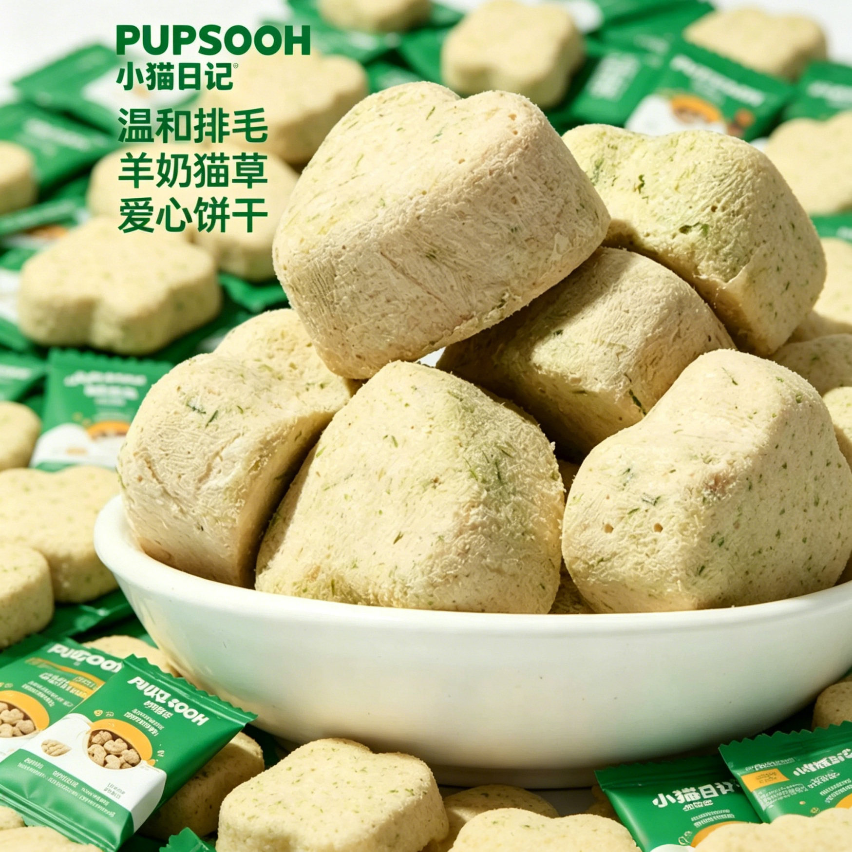 小猫日记羊奶猫草冻干排毛饼干