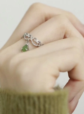 鹿屿饰品【水滴祥云戒指】男女款