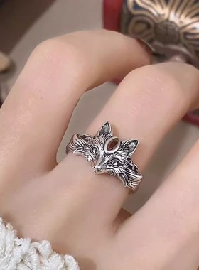 九尾灵狐戒指寰奢国风开口指环